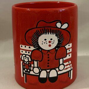 VTG Waechtersbach Pottery Cannister Tumbler Girl & Doll on Bench W. Germany